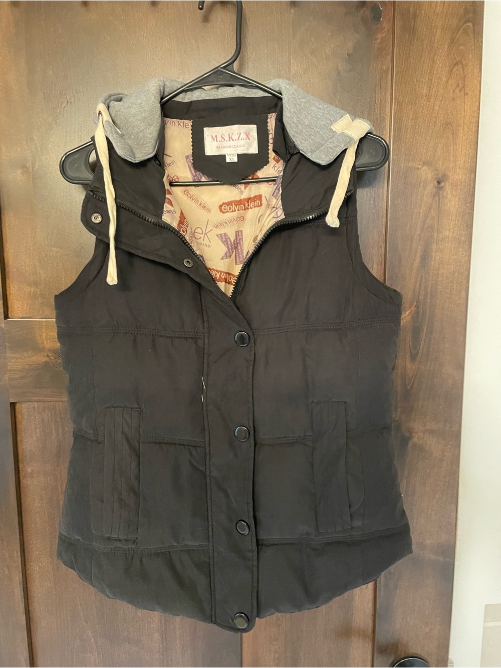 Black Puffer Vest with Hood